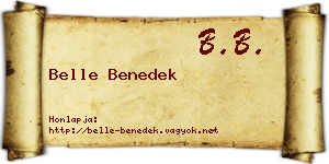 Belle Benedek névjegykártya