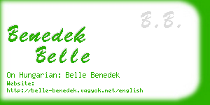 benedek belle business card